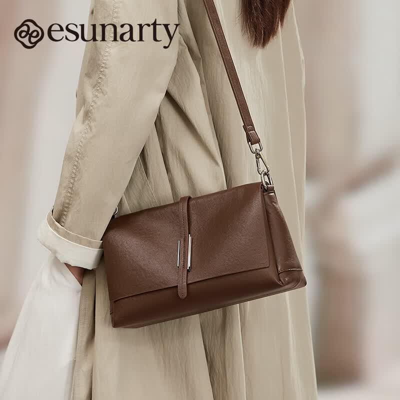 ESUNARTY Women s Genuine Leather Shoulder & Crossbody Mom Bag