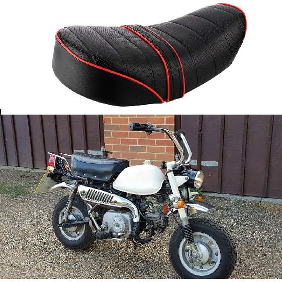 Motorcycle Cushion, Motorcycle Retro Leather Seat Saddle Cushion Fit for Z50 Z50J Z50R G50F Monkey, Black