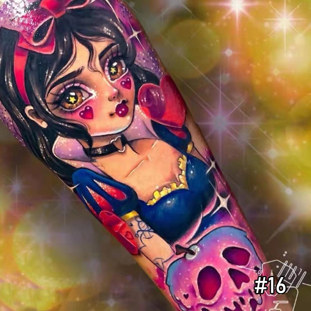 

Темные наклейки для татуировок, водонепроницаемые долговечные татуировки, наклейки для тела, ручная роспись, художественная паста, татуировка для женщин и мужчин 16