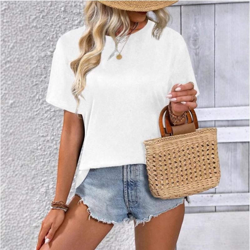 Fashion Casual Back Split Women's T-Shirt New Short Sleeve Top
