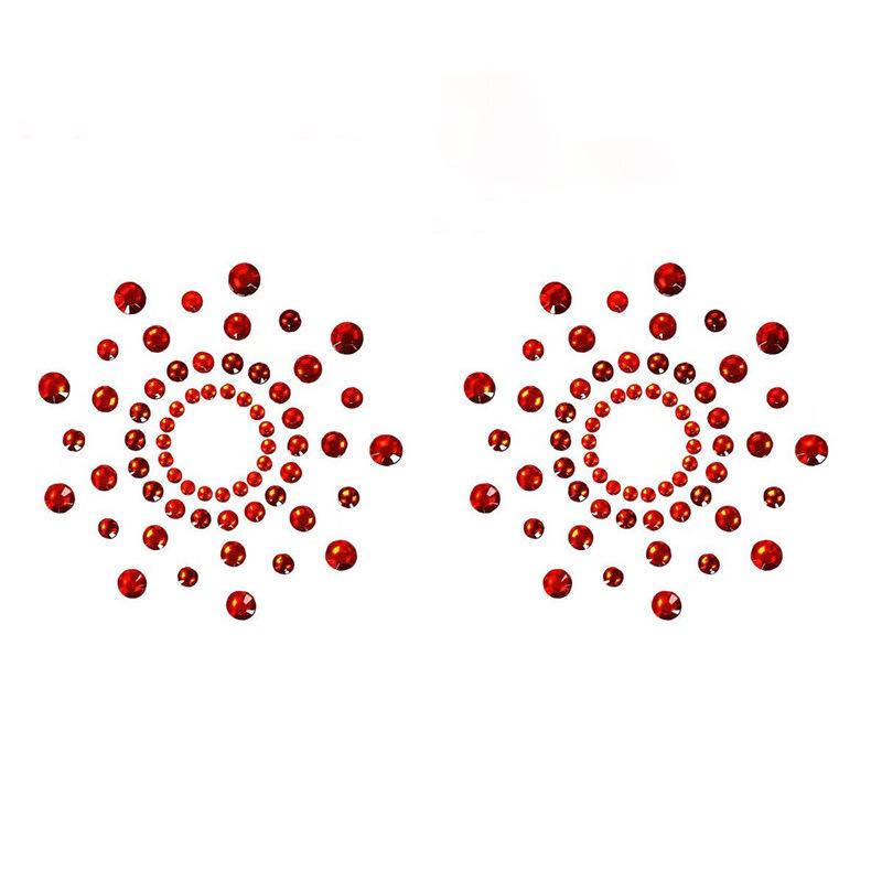 Heart-Shaped Sequined Nipple Covers with Tassels - Silicone Pasties Lingerie Accessories