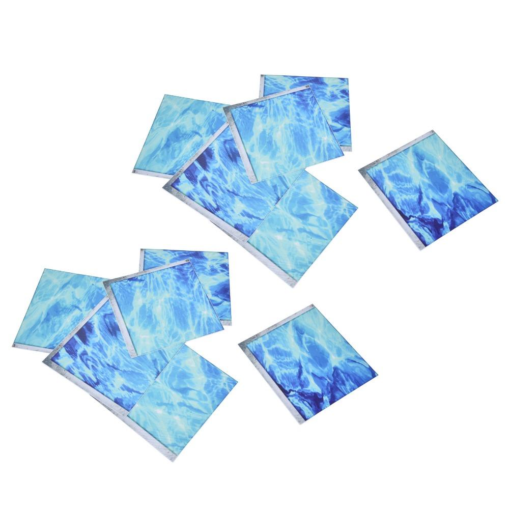 12pcs Blue 3D Bathtub Sticker Self Adhesive PVC Tile Decal Waterproof Antislip Sticker Bath Use