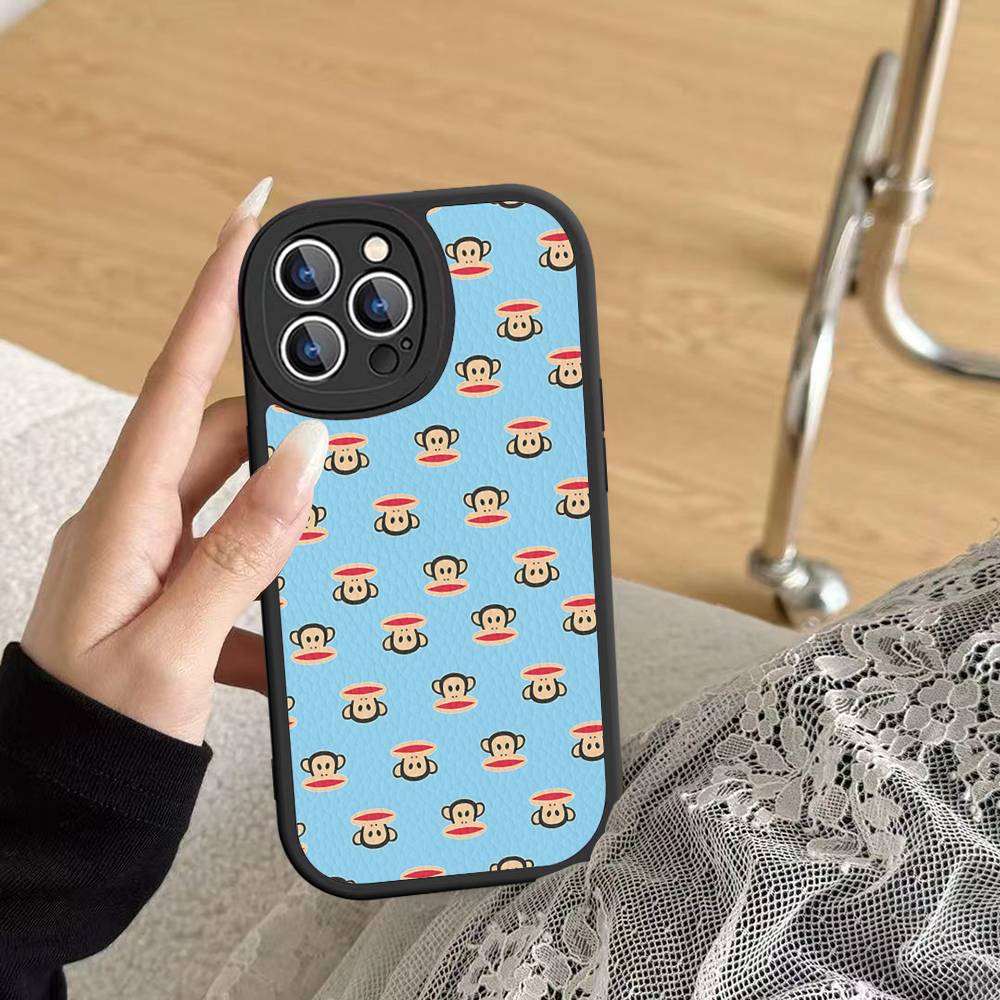 

Fashion Logo P-Paul F-Frank For IPhone 16 15 14 16E 13 12 11 Pro Max Plus Phone Leather Case iPhone 16pro max