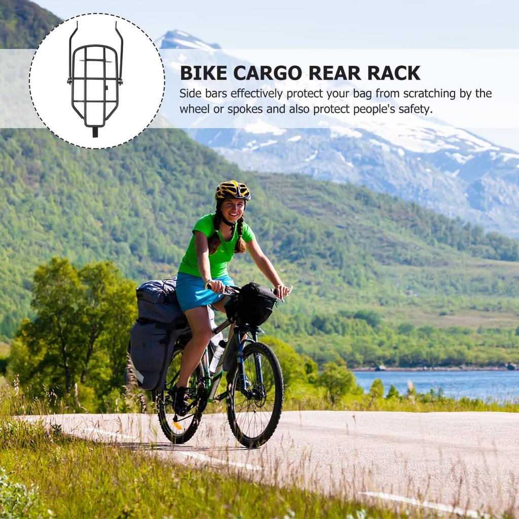 LIOOBO Foldable Bike Rear Shelf, Lightweight Bicycle Carrier, 11.4-inch Compact Design, Compatible with Road and Mountain Bikes, Black