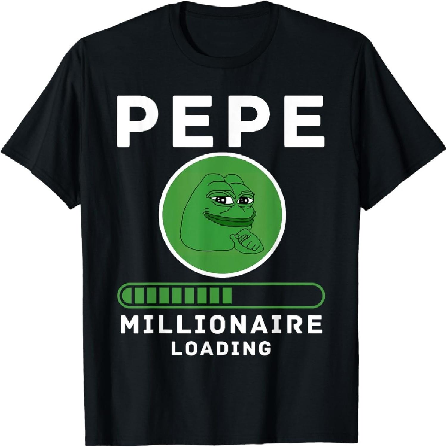 Футболка с мемом про Pepe Миллионера, загружающего крипто-шиткоин XXXXXL разноцветный