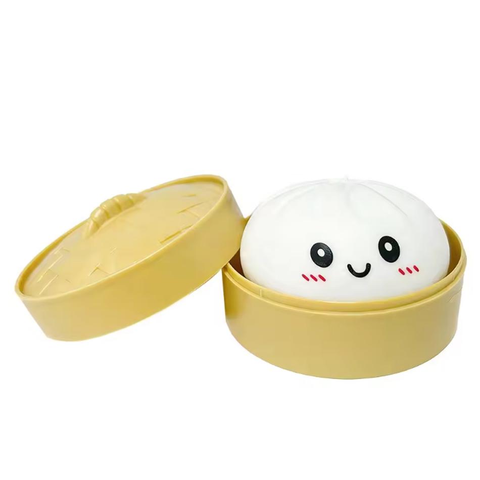 In Stock White Dumpling Steamer Bun Ornament Slow Rebound Soft Pinch Decompression Office Home Decor  Adults  Gift