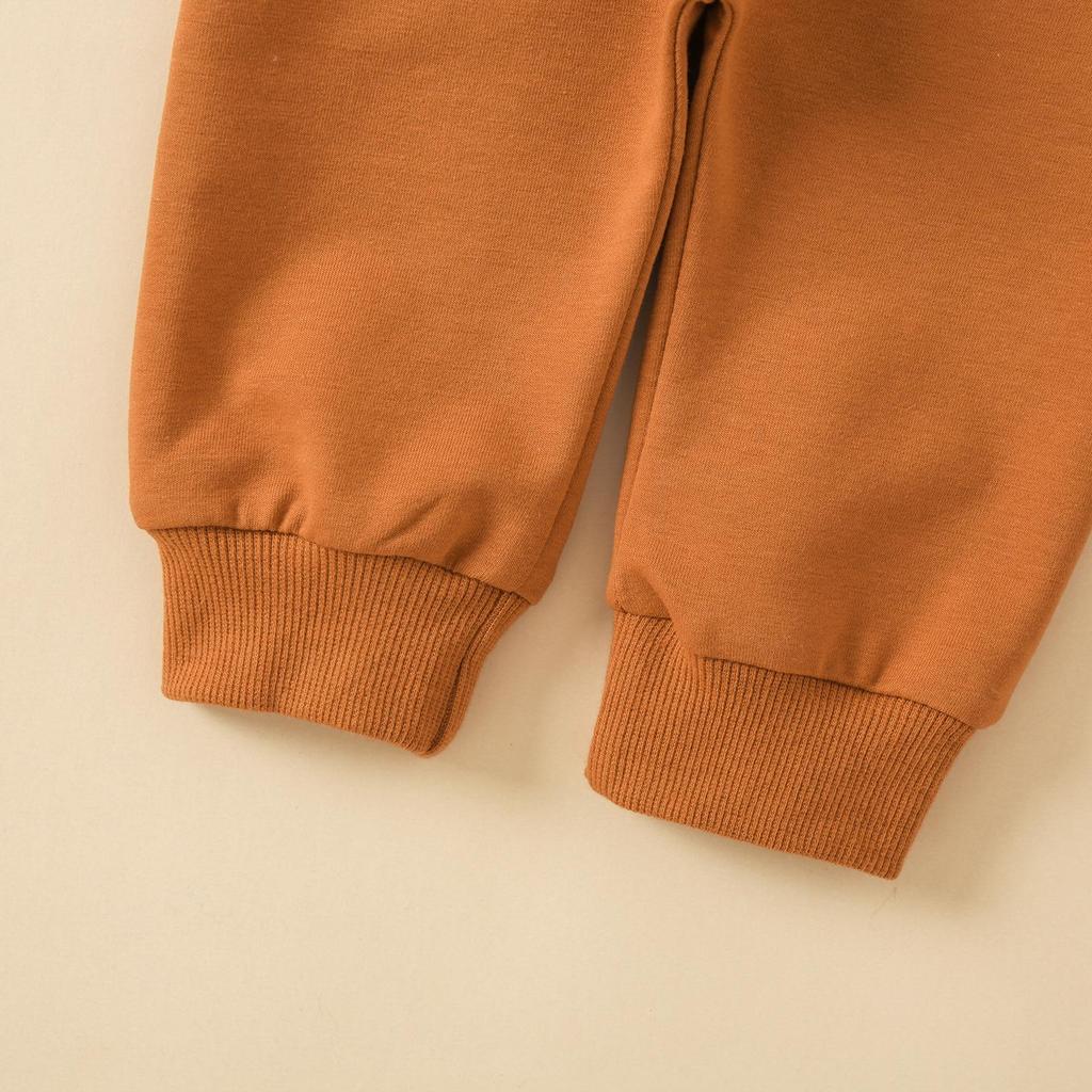 Toddler Letter Print Round Neck Top & Solid Color Long Pants Two-Piece Set, Multi-Color.