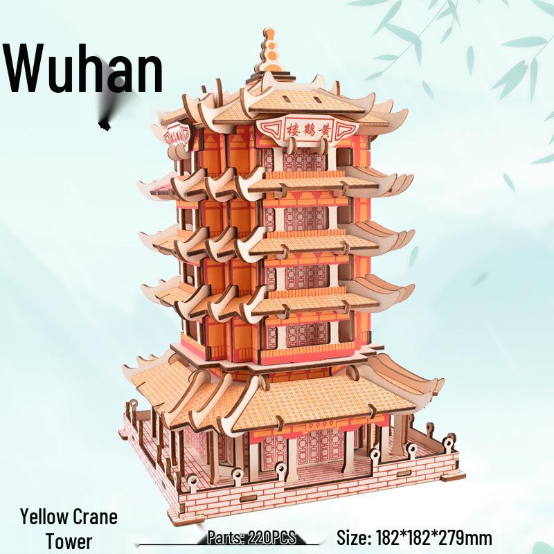 Wuhan Yangtze Bridge DIY Wooden 3D Puzzle Model