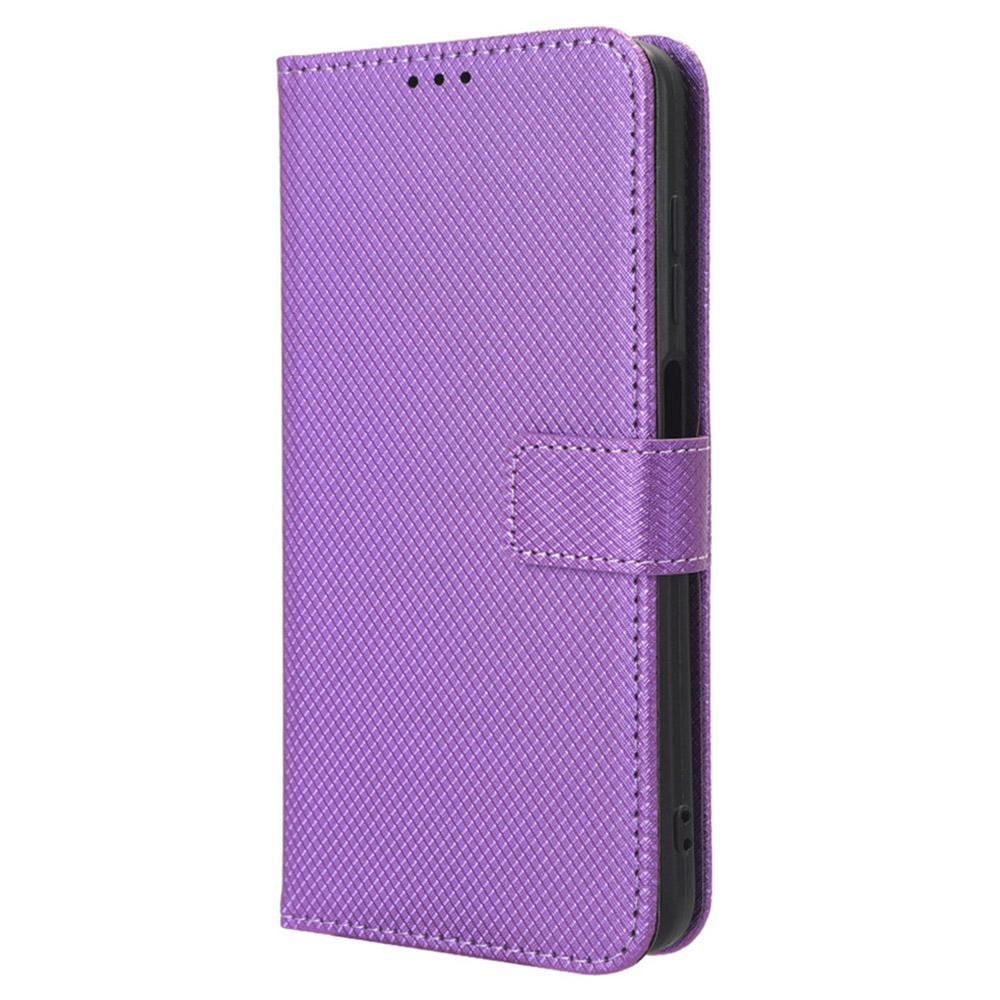 For Cubot Note 50 Phone Case PU Leather Stand Folio Cover with 3 Card Slots Diamond Texture
