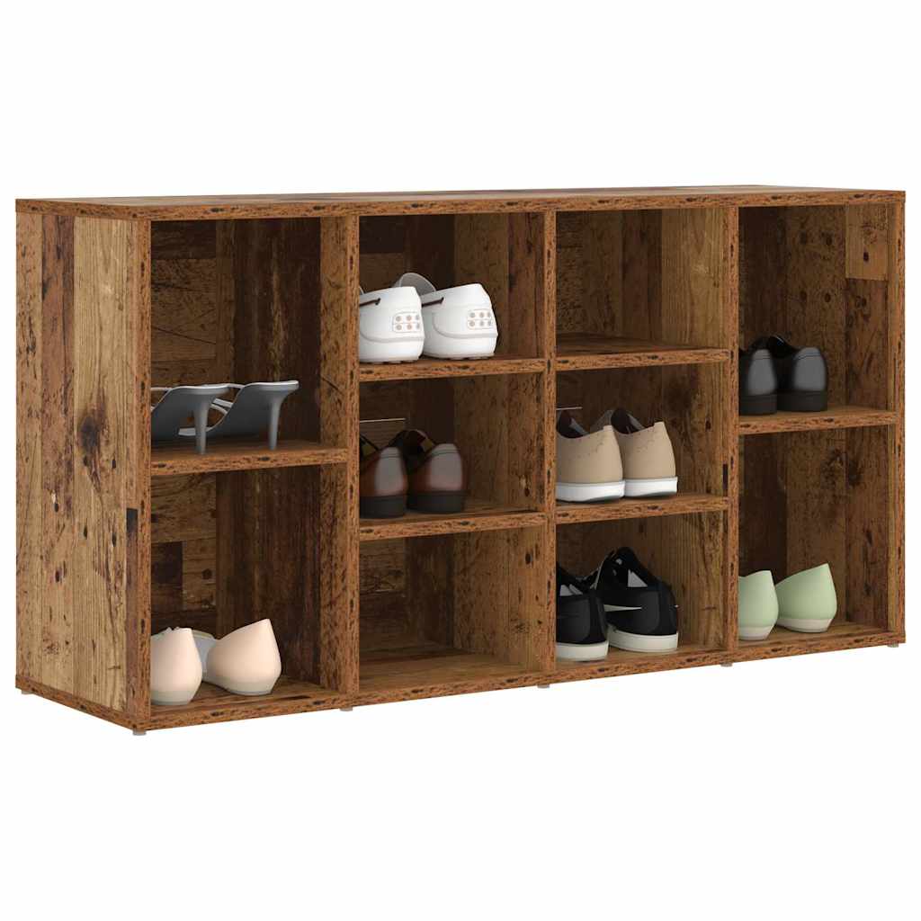 Shoe Bench with Shelf Reclaimed Wood Look 103 X 30 X 54.5 Cm Engineered Wood