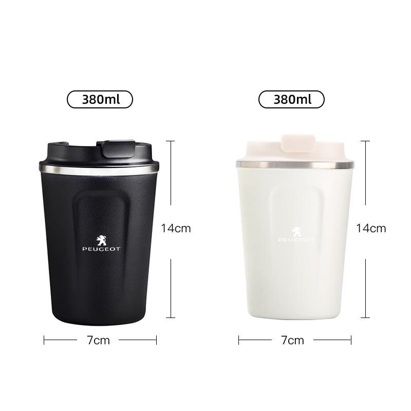 380ML Coffee Mug Car Vacuum Cup 304 Stainless Steel Thermos For Peugeot 107 408 4008 308 3008 5008 508 2008 208 301 407 4008 106