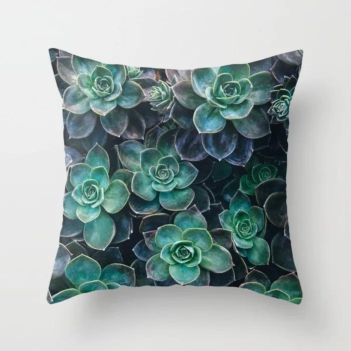 Nordic Style Tropical Plant Cactus Pattern Cushion Cover Sofa Car Office Pillowcase Home Decor