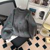 Sweater Women Winter Knitted Pullover Fir Loose Vintage Embroidered Flowers Knit Sweater