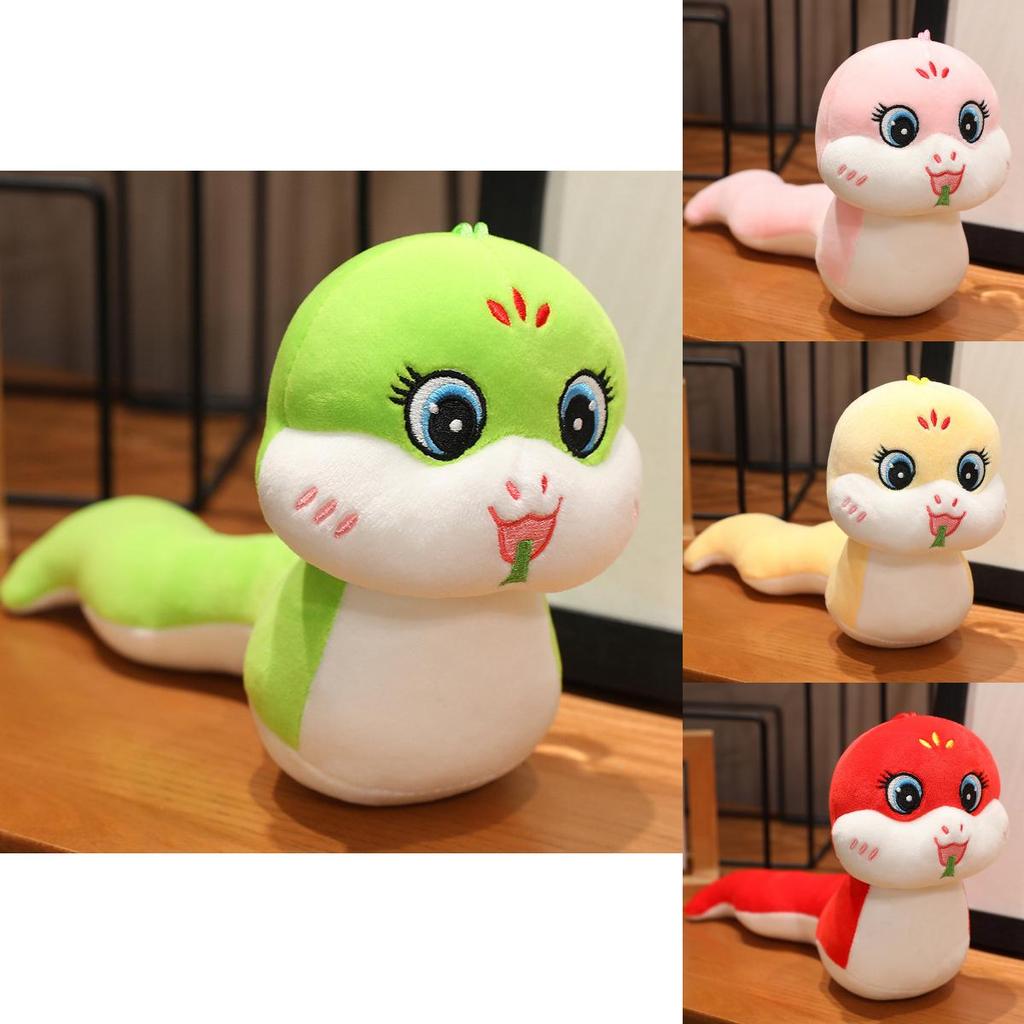 Red Plush Snake Doll 30cm Soft Cartoon Home Decoration Cuddly Toy Perfect For Spring Festivities