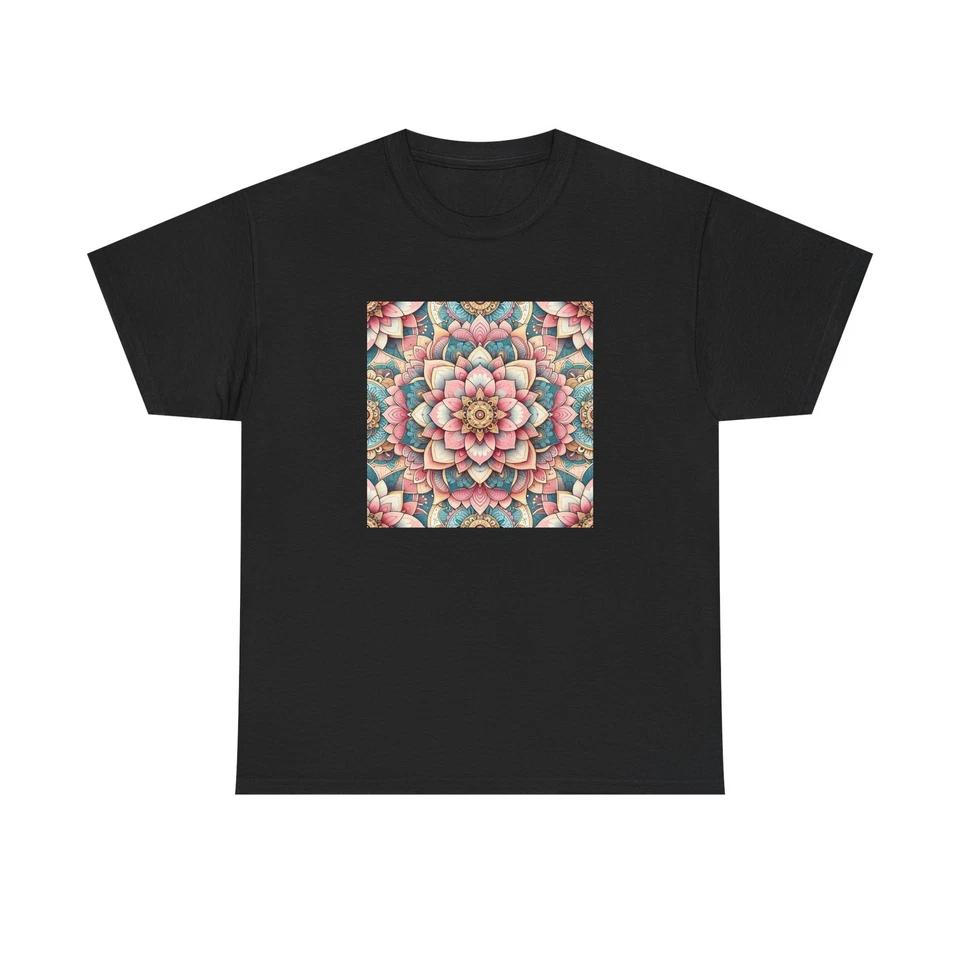 Unisex Adult T Shirt Sacred Mandala Symmetry - Pastel Hues 2XL