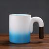 450ml Creative Gradient Mug Large-capacity Rough Pottery Handle Coffee Mug Lovers Cup Living Room Countertop Coffee Table Mugs