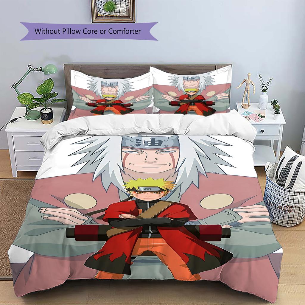 Cartoon-Muster Bettwäsche Steppbett-Set Bettbezug Kissenbezug Heimdekoration Geburtstagsgeschenk (1 Bettbezug + 2 Kissenbezüge, ohne Füllung)