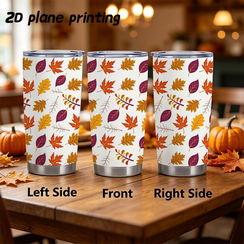 Car Tumbler 591ml Autumn maple leaf elements Straw Cup Straight Tumbler Portable Tumbler Coffee Tumbler Insulated Travel Cup