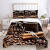 Good Morning Duvet Cover Set Microfiber Coffee Rose Cozy Breakfast Twin Bedding Set Double Queen King Size 2/3pcs Quilt Cover