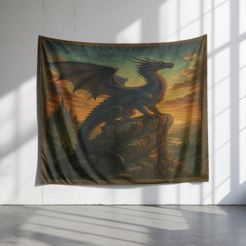 Epic Black Dragon tapestry 75x100 чёрный