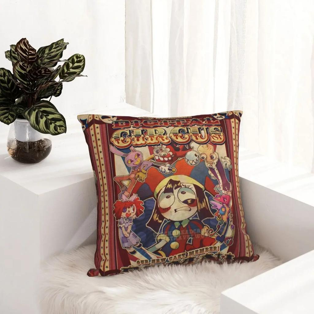 WELCOME TO THE AMAZING DIGITAL CIRCUS Pillowcase Polyester Cushion Cover Decoration Pillow Case Cover Home Square 40X40cm