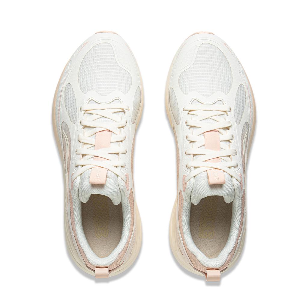New LiNing EasyFit 2 Shock Absorbers Slip Resistant Abrasion Resistant Breathable Low Top Running Shoes Women's White Pink ARSV116-3