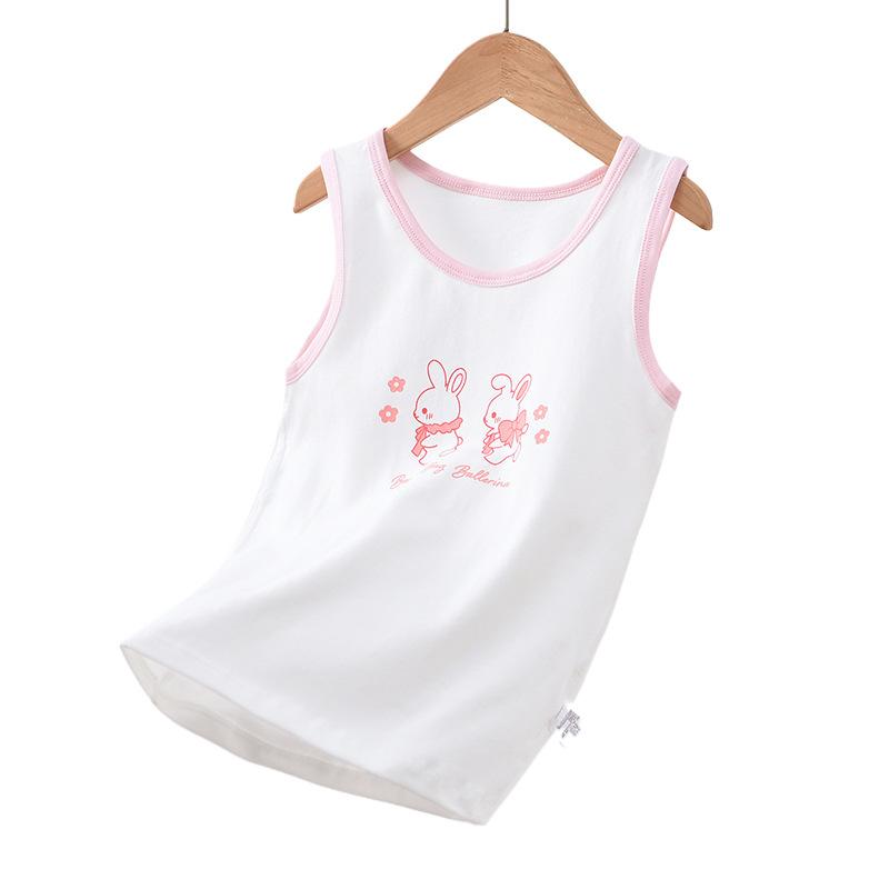 Traceless cotton children's vest summer new boys and girls baby suspender sleeveless boneless backing thin pajamas tide