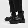 Leder-Ankle Boots für Herren Nashornhorn-Plateau-Stiefel Britische Leder-Chelsea-Boots Designer-Motorradstiefel für Herren Botas Hombre