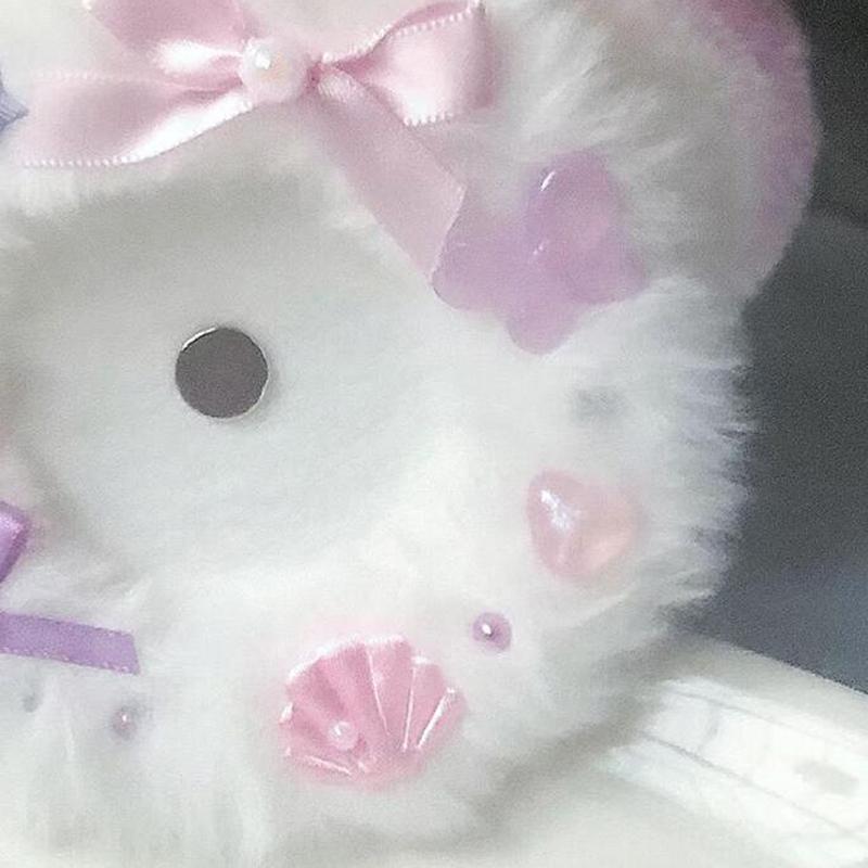 1 Stück Süße Katzenohren Plüsch Handgefertigter Abzeichenhalter Schmerzverpackung Schmuck Schlüsselanhänger Für 58mm Abzeichen Tasche DIY Zubehör