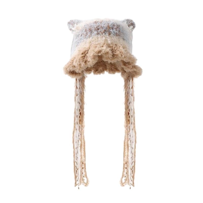 

Plush Earflap Hat Unisex Furs Hat Winter Warm Hat Comfortable Cold Weather Hat for Outdoor Activity коричневый