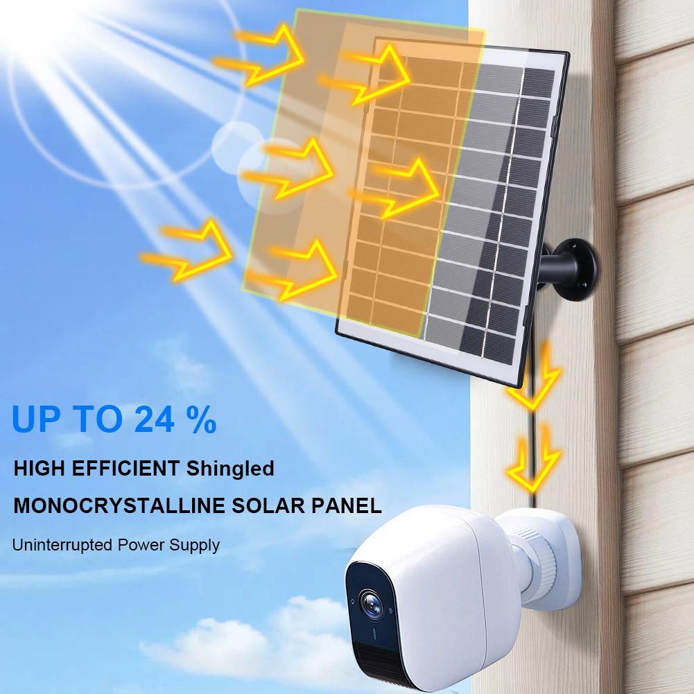 30W Solar Panel for EufyCam/Wyze Security Camera IP65 Waterproof Solar Cell Systems Wall Mount With 9.8ft Charging Cable,1Pack 4