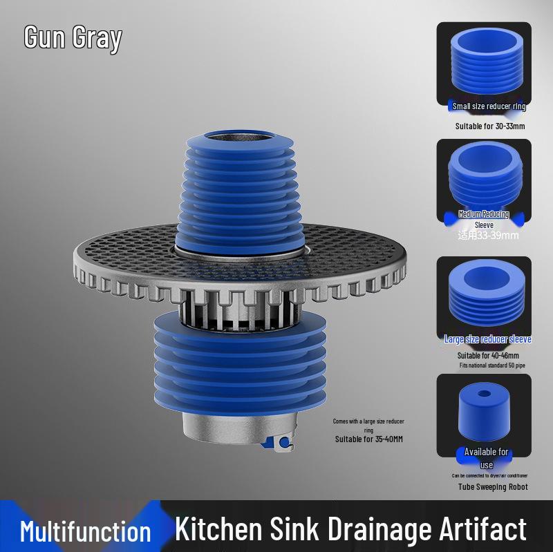 Three-Way Washing Machine Drain Connector with Anti-Odor Floor Cover