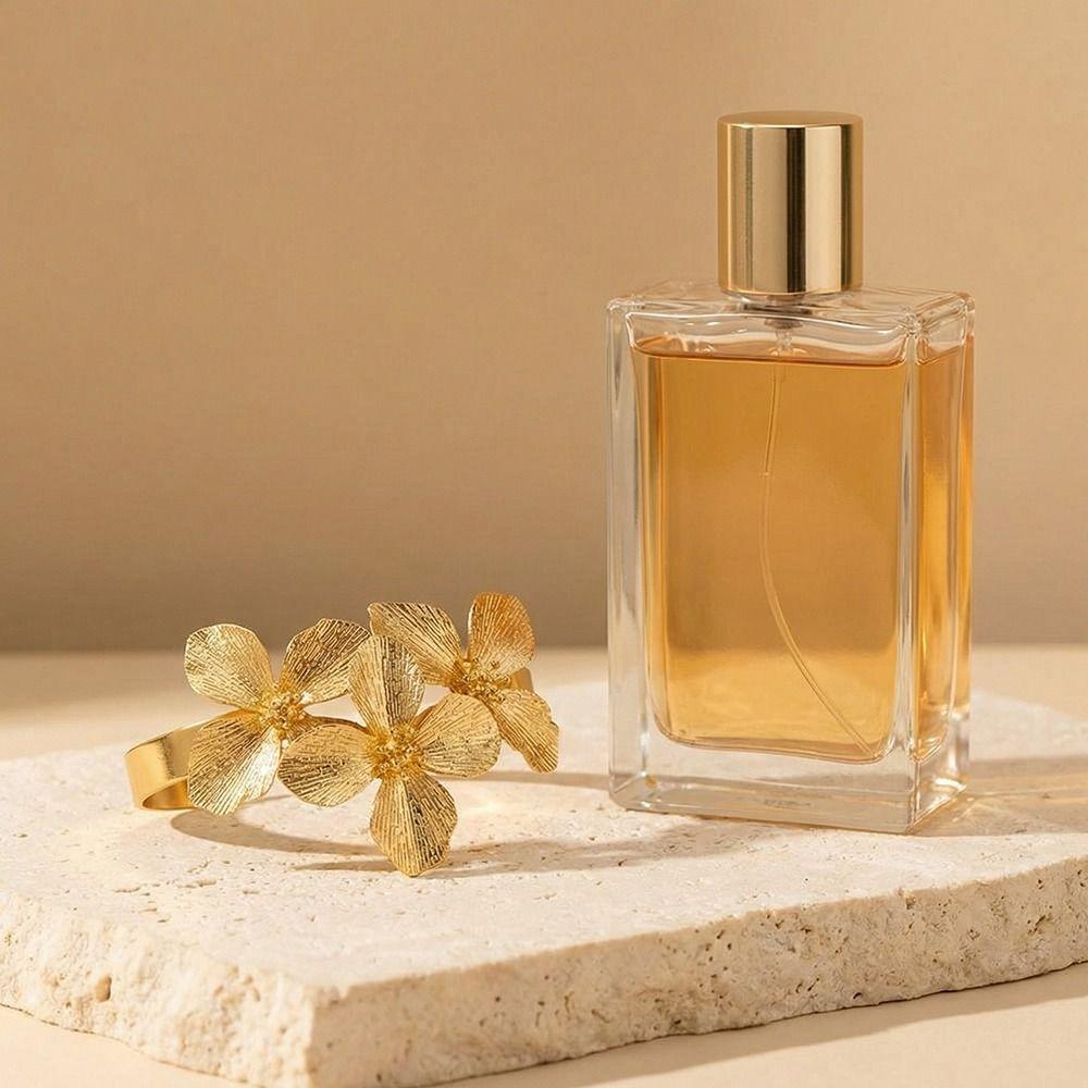 Mode Vintage Elegant Armreifen Goldfarbe Offener Armreif Blumenmanschettenarmband Hand Schmuck