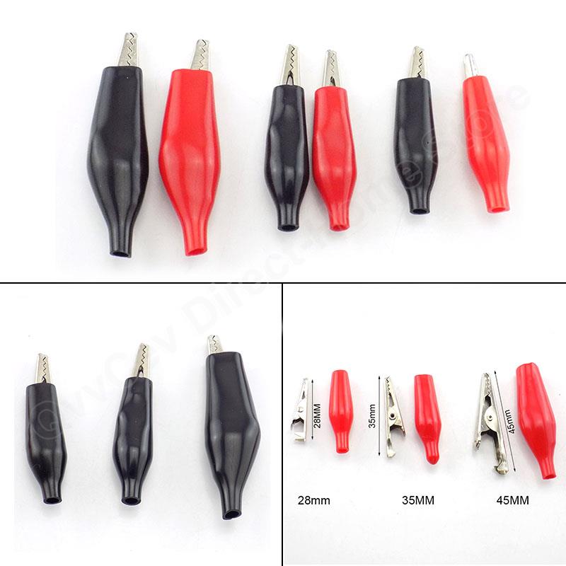 

4 шт. Металевий металевий затискач типу крокодил для тестування електричних затискачів із пластиковим багажником Автомобільний акумулятор 28mm 4pcs Black
