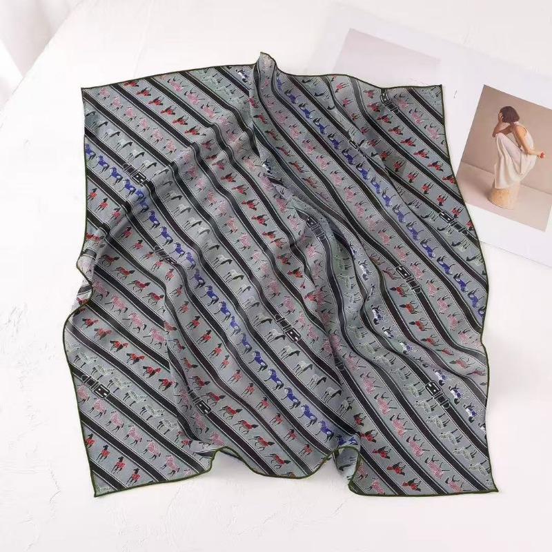Spring and summer new 100% mulberry silk georgette silk scarf women's retro lazy Chinese square scarf premium scarf accessories