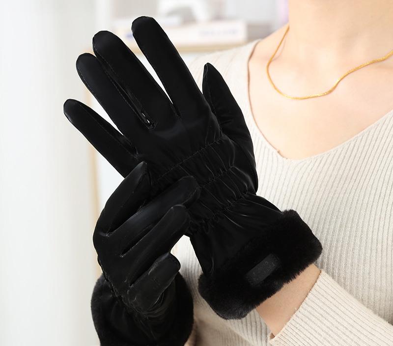 Women Winter Plush Thick Korean Version Cute Anti Cold Snow Gloves with Touch Screen Anti Splash Gloves
