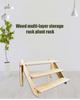 Table Display Stand Solid Wood Matt Wooden Kitchen Organizer Spice Condiment Holder Large Space Anti-slip Storage Stand Vintage