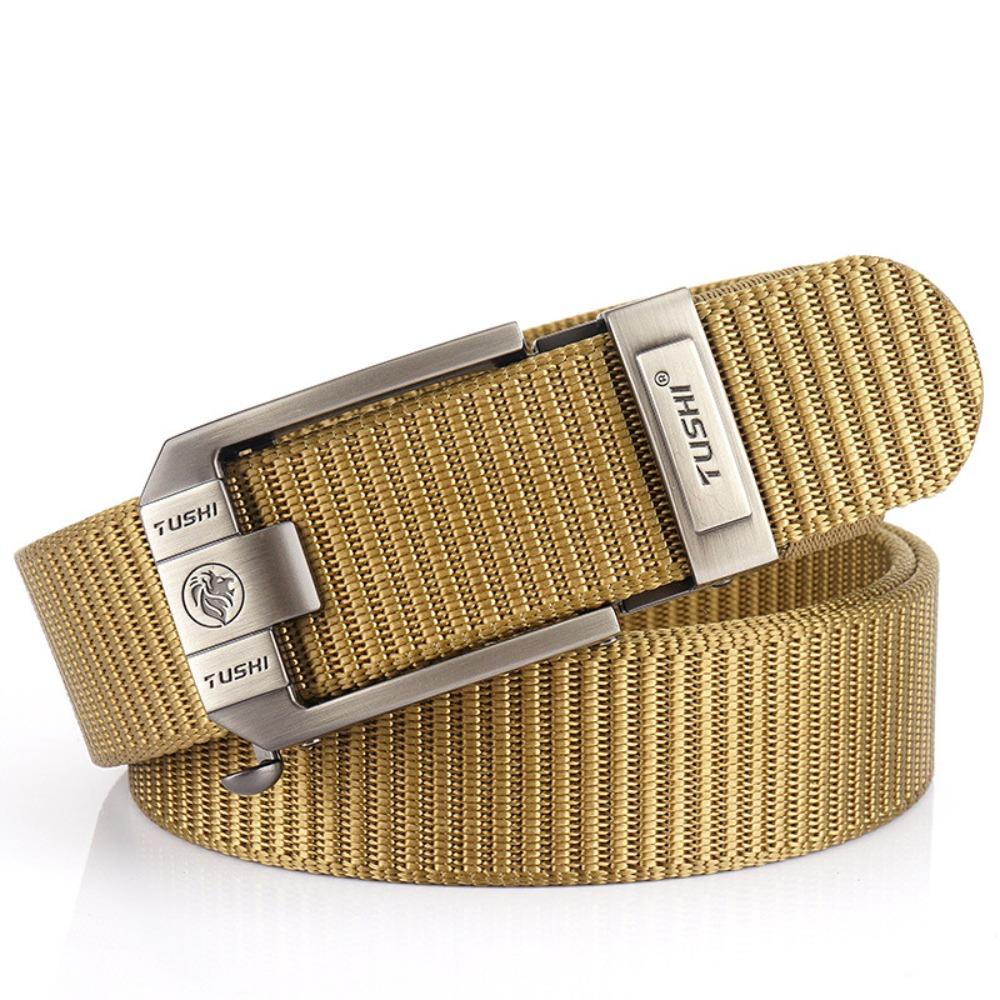 Versatile Men Nylon Zinc Zinc Alloy Belt Retro Letter Casual Belts Fashion Pin Buckle Belt  Jeans Matching