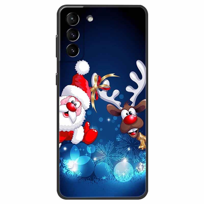 Christmas Case For Samsung S21 Plus Case S21 FE Silicone Soft TPU Cover for Samsung Galaxy S21 / S21 Ultra FE + 5G Case New Year
