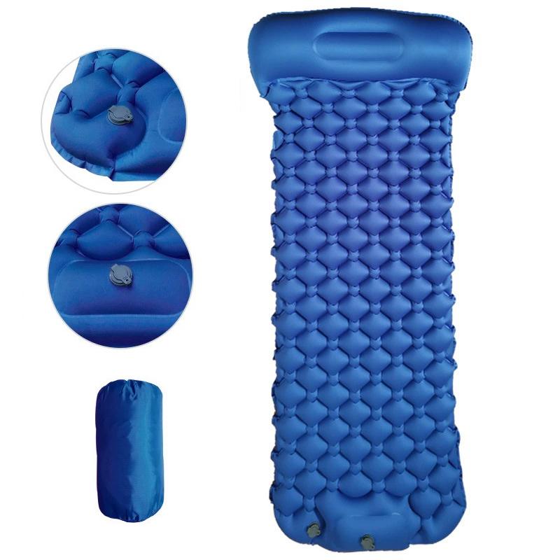 Inflatable Mattress with Pillow Camping Mat Moisture-Proof Thickened Eco-friendly Portable Foldable Sleeping Pad for Outdoor