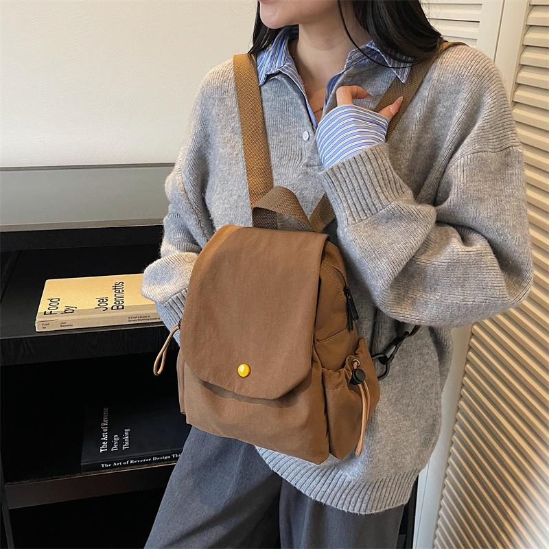 Women Solid Color Backpack Multifunctional Lightweight Backpack