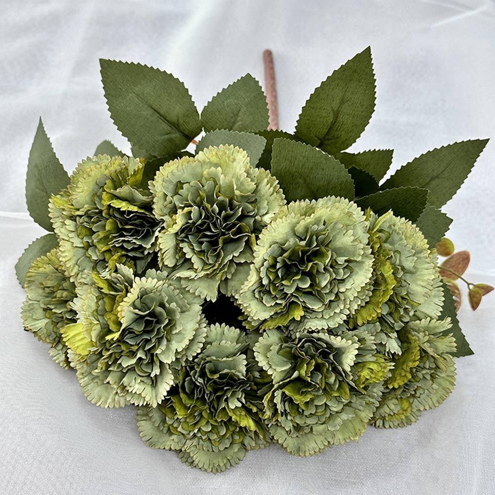 Multicolor Carnation Artificial Flower Silk Petal 9 Heads Simulation Plants Desktop Ornament Floral Arrangement