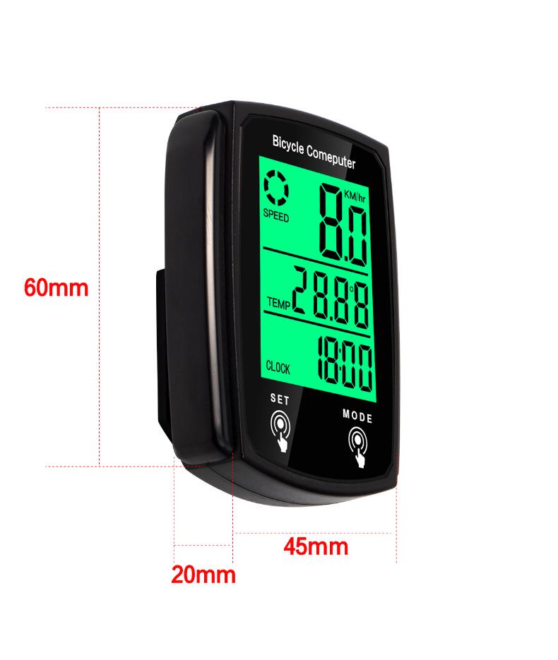 CNC Luminous Wired Bicycle Speedometer with Touch Screen & Backlight for Road & Mountain Bikes
