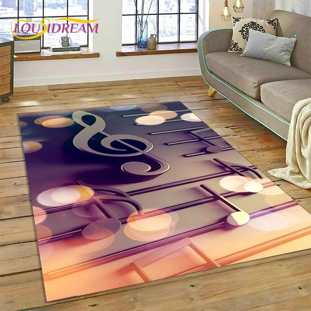 3D Piano Art Creative Musical Note Carpet Rug for Home Living Room Bedroom Sofa Doormat Decor,Child Area Rug Non-slip Floor Mat