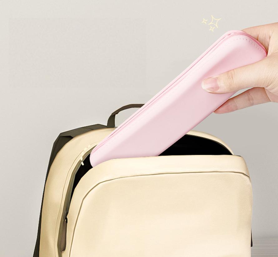 Silicone Pencil Case Compact Student Pencil Bag Simple Color Pen Holder Premium Stationery Storage Bag For Back To School Gift