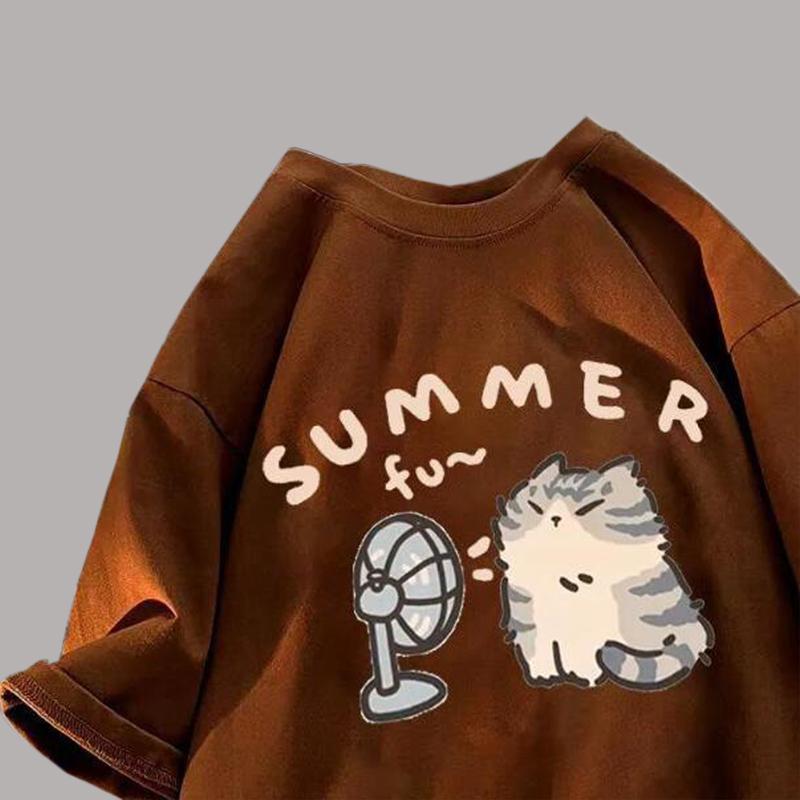 

Хлопчатобумажная женская футболка, свободные летние топы с короткими рукавами и половиной рукавов Design Sense 3XL