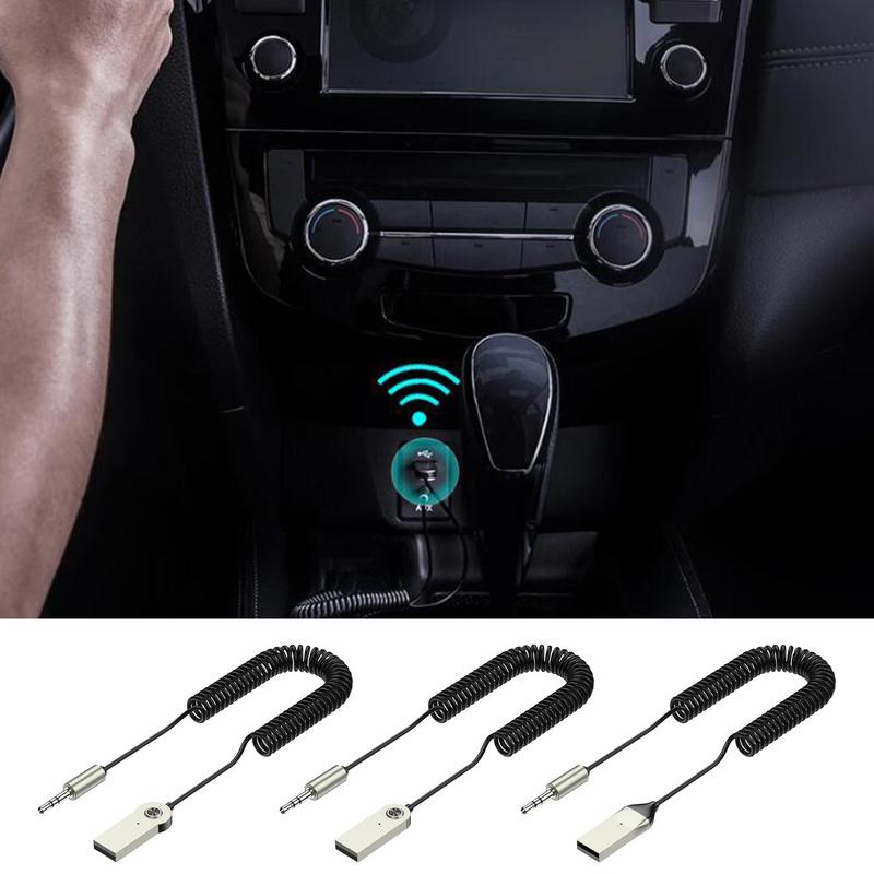 Kabelloser Adapter für Auto Auto Metall Kabelloser Empfänger 3,5mm Schnittstelle Metall Auto Adapter Freisprechanruf Mikrofon Navigation