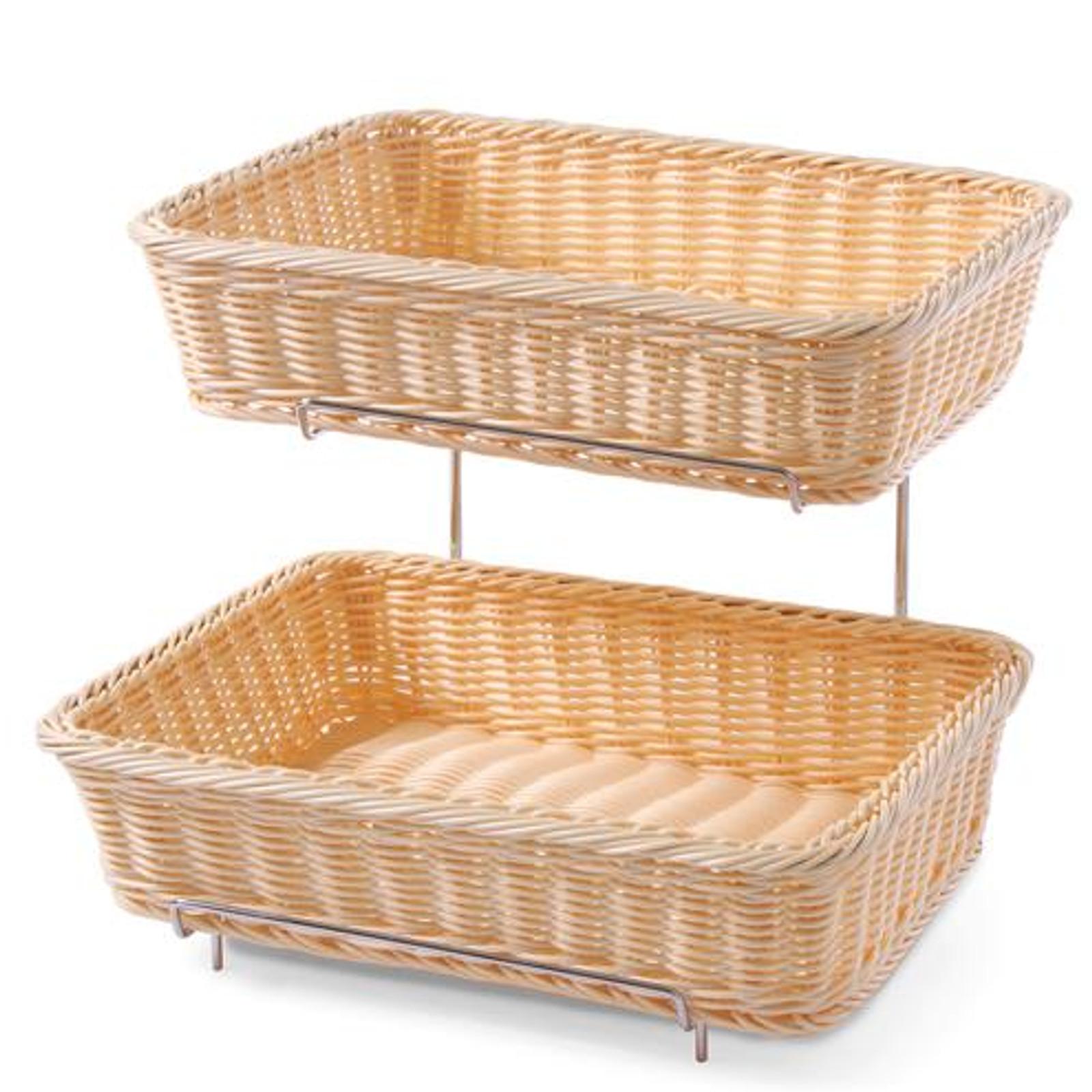 Hendi 561201 polyrattan tiered bread baskets with frame