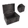 Large Decorative Treasure Chest Grey Wooden Jewelry Box Wooden Storage Box  Home Bedroom Decor