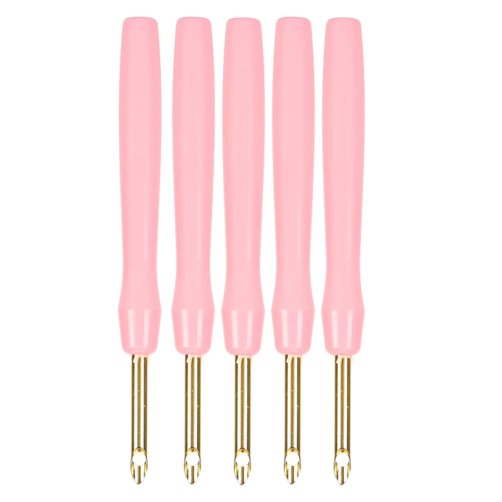 

5pcs Punch Needle Ergonomic Handle 5.0mm Punch Needle Pen for Sewing Embroidery Craft Pink